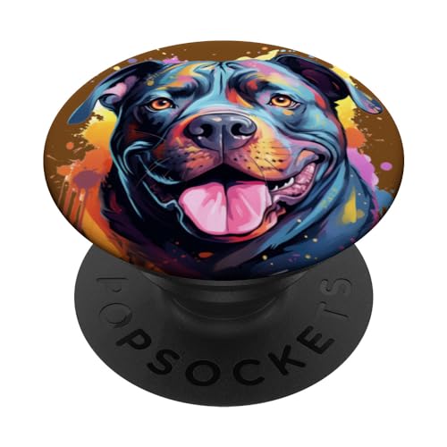 4_American Bully Portrait | Portrait Colour Artwork PopSockets