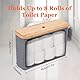 IHOMAGIC 19L Toilettenpapier Aufbewahrungskorb mit Deckel, Stehend Bambus Badezimmer Organizer, Faltbare Klopapier Aufbewahrungsbox Bad für 8 Rollen, Vielseitig Aufbewahrungsbox Badezimmer, Hellgrau