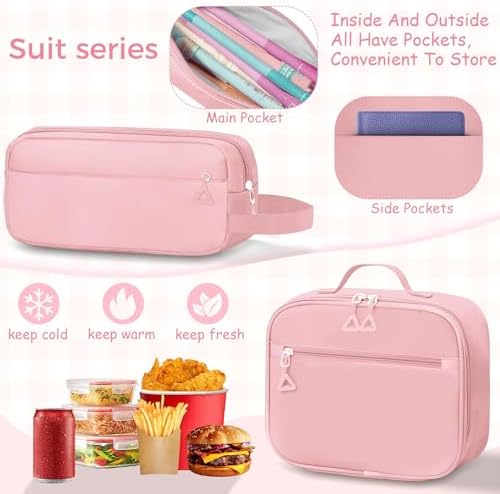 Fitvc 20 Pack Cute Girls Backpack with Lunch Box set for Girls - 5