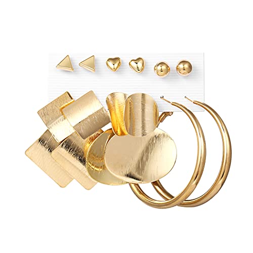 Image of Shining Diva Fashion Stylish Combo Design 6 Pairs Metal Earrings for Women and Girls (F12787er)