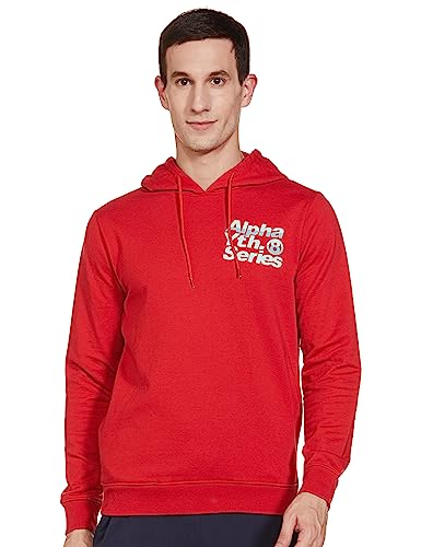 Image of The Indian Garage Co Men Regular Fit Typography Overhead Hooded Sweatshirt