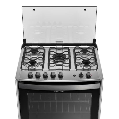 Fogão 5 Bocas Dako Magister Grill Preto com Mesa Inox Bivolt