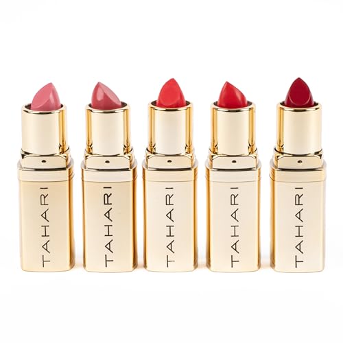 VOTUM Tahari Lipstick Set, Super Lustrous 5 Piece Gift Set, Multi-Finish, Cream Pearl & Matte, Pack of 5 (Red) - Image 4