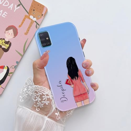 Image of COLORflow Back Cover Compatible with Samsung Galaxy A71 | Professional Girl Color Customized | Glossy Armoured Bumper with Camera Protection Back Cover Compatible with Samsung Galaxy A71