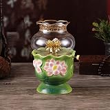 Classical Windproof Ghee Lamp Antique Transparent Lampshade Household Hurricane Lamp Liquid Lotus La