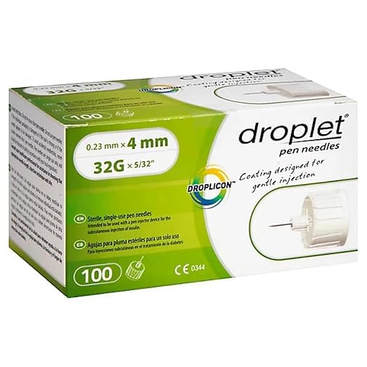 Droplet Pen Needles 0.23mm x 4mm, 32G x 5/32 Inch,| Sterile Single Use Pen Needles | Compatible with Most Insulin Pens | Fine Gauge Pen Needles (100)-image-7