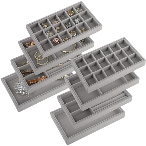 SMARAN 8Pcs Velvet Jewellery Organi...