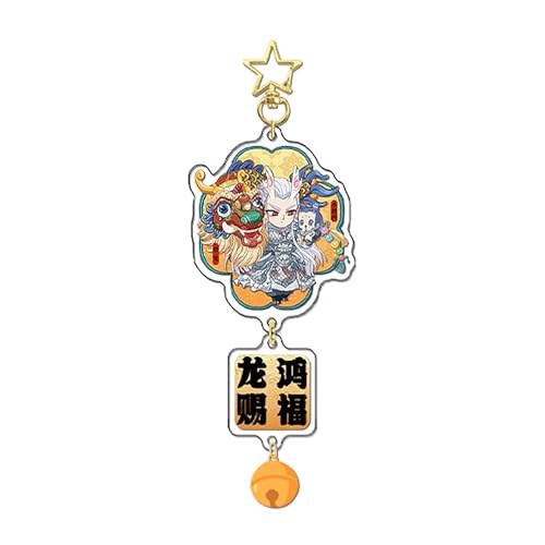 Porte-clés Nezha Aobing avec clochette pendentif pour cartable C