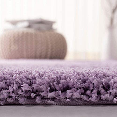 Image of CD Carpet Anti Slip Shaggy Fluffy Fur Rugs and Carpet for Living Room Bedroom Kids Room Plain Circle Carpets for Home with 2 Inch Thickness (Color Royal Purple Size 4x4 Feet Round)