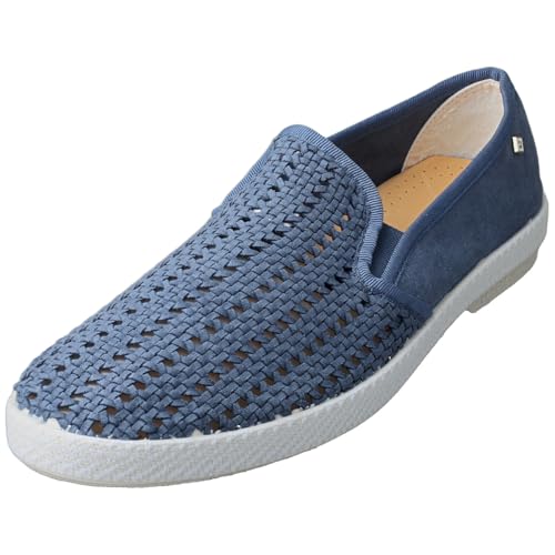 Espadrille Rivieras Odyssee homme bleu blanc en toile premium