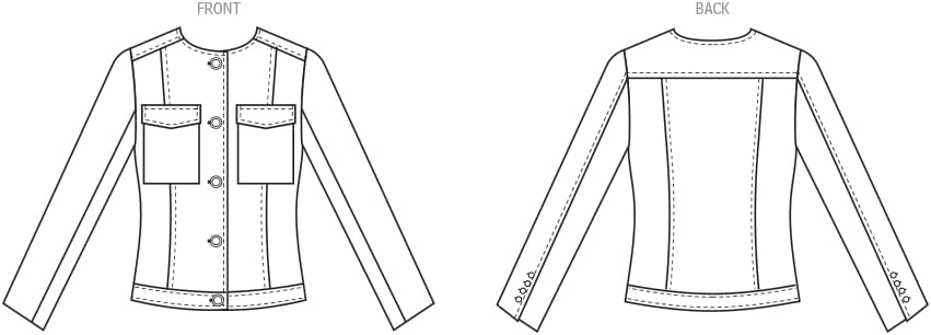McCall's M8474Y5 Misses' Jacket Sewing Pattern Packet Melissa Watson for Palmer/Pletsch, Design Code M8474, Sizes 18-20-22-24-26