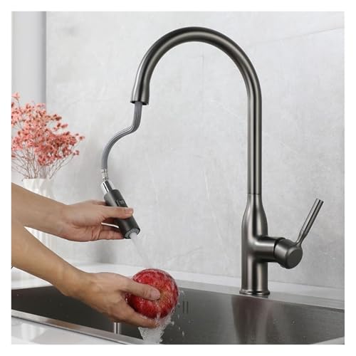 Robinet de cuisine pivotant 360 degrés avec douchette extractible et finitions chromées - 5