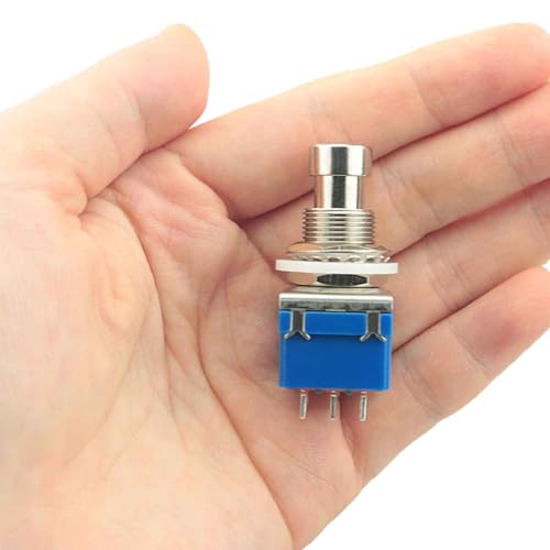 WHYHKJ 3PCS Guitar 3PDT Effects Footswitch Blue 9 Pin Pedal Metal Switch For Guitar Effects Pedal Amplifier Electronic Harmonica Music Equipment - Thumbnail 4
