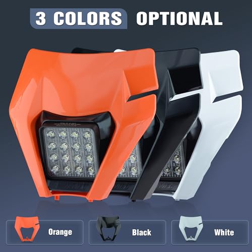 sawrain Universal Dirt Pit Bike LED Headlight - Motorcycle Dirtbike Headlight for EXC - Dirt Pit Bike Accessories Orange by sawrain - Image 5