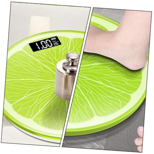 Pèse personne compact design citron avec affichage de température intégré