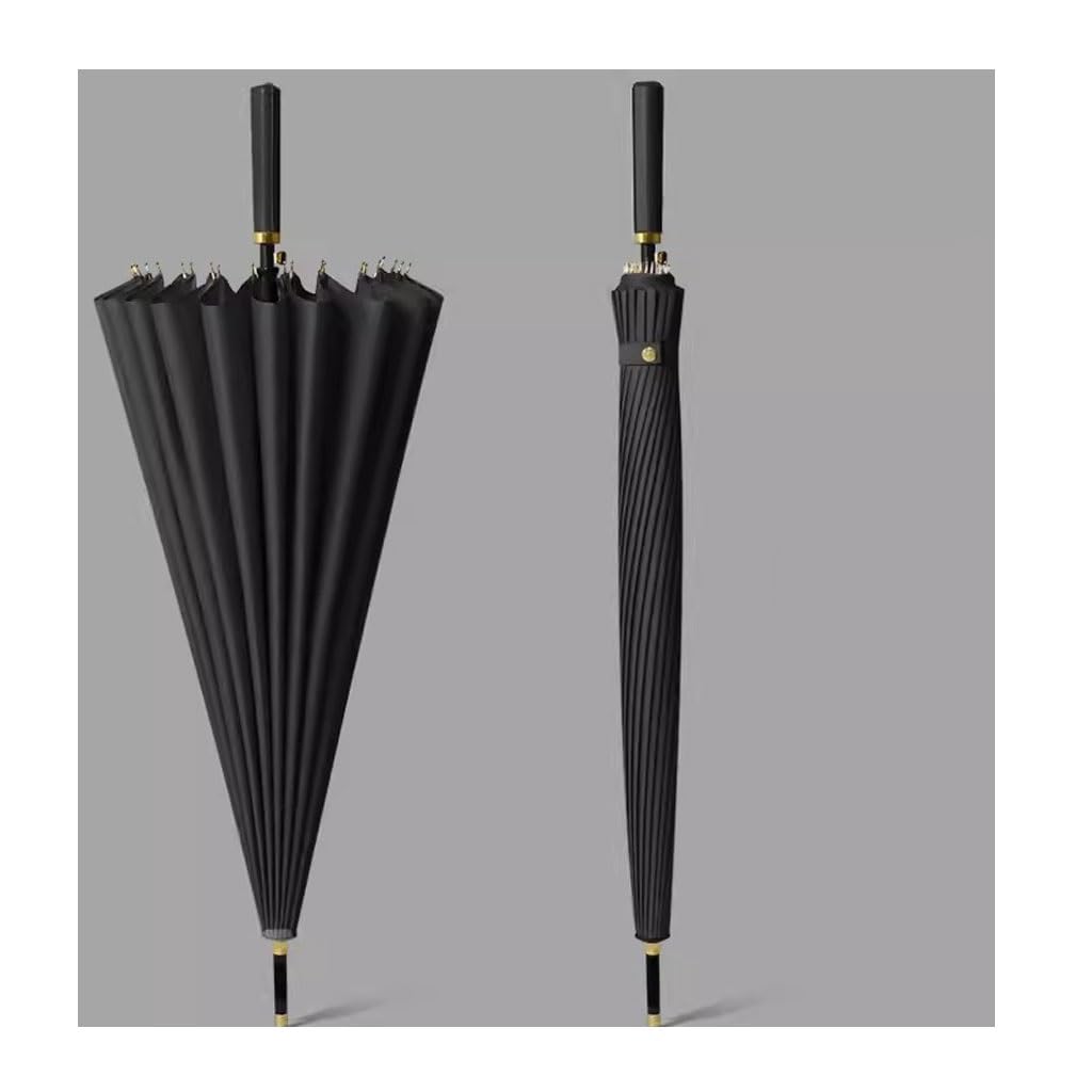 Parapluie de Voyage 24 Baleines Automatique pour Homme Grand Parapluie Droit renforcé résistant au Vent Parapluie à 16 Baleines à Long Manche pour Femme，Un