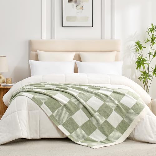 Couverture à carreaux haut de gamme Snuggle Sac en microfibre réversible douce