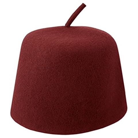 Village Hat Shop Maroon Wool Fez with Stem (XX-Large) Cover