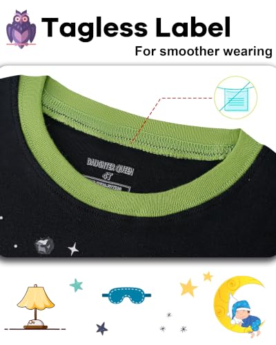 Image of DAUGHTER QUEEN Boys Pajamas 4 Pieces Long Set 100% Cotton Sleepwear Size 18 Months-12 Years