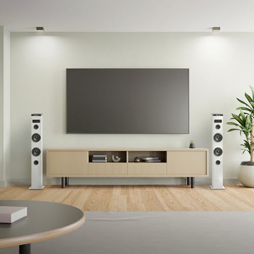 NGS Speaker a Torre Sky Charm BT USB RadioFM AUX 50W Bianca