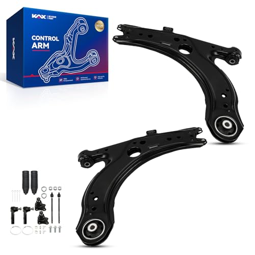 Image of KAX Front Lower Control Arm w /Ball Joint & Sway Bar End Link for Volkswagen Jetta 2000-2005, Golf 1999-2005, Beetle 1998-2007 Suspension Kit K640176 K90355 10pcs