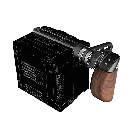NICEYRIG Wooden Handle Kit with Right Side Rosette Handgrip, Extension NATO Rail Applicable for RED DSMC2 Weapon/Epic-W/Scarlet-W/Raven, Kinefinity Cinema Camera - 416