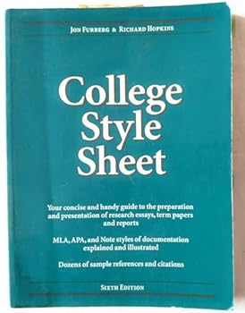 Paperback College Style Sheet : Fourth Canadian Edition Book