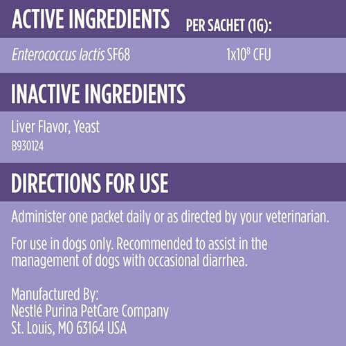 purina pro plan veterinary supplements fortiflora canine probiotics for dogs helps digestive gut health and diarrhea - 30 ct box
