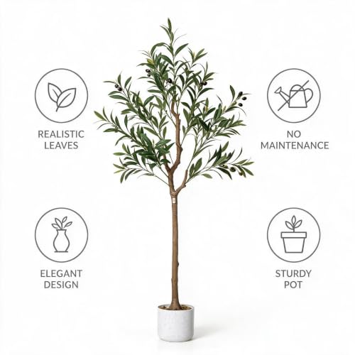 Garvee 4FT Artificial Olive Tree with Silk Leaves & 14 Fruits by Garvee - Used condition - Image 2