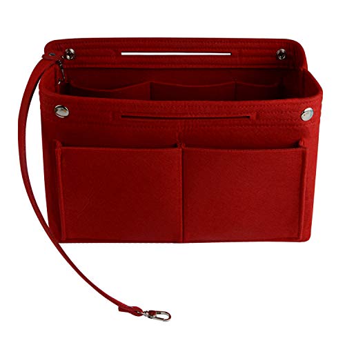 NOTAG Purse Organizer Insert Felt Handbag Organizer Bag in Bag,2 Size (Large, Red-Upgrade)