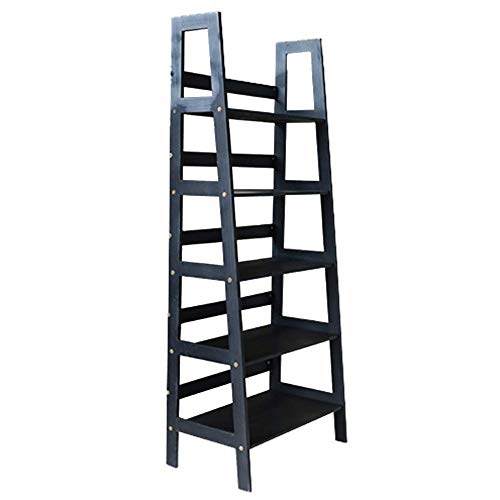 Estantería expositora de 5 pisos para sala de estar, estante de pared inclinado para sala de estar, cocina, oficina, estantería inclinada de madera, organizador de almacenamiento para el hogar