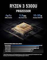 BOSGAME E5 Home-Office-Mini-PC, Ryzen 5300U (Besser als 4300U, bis zu 3,8 GHz), 16 GB DDR4-RAM, 512 GB NVMe-SSD, Windows 11 Pro, DREI 4K-Displays, Dual-LAN-Mini-Computer – Ansicht 3