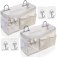 2 Stück Wand-Organizer-Taschen Aus Leinen - Wasserdicht, Mit Haken Für Tür Oder Wand