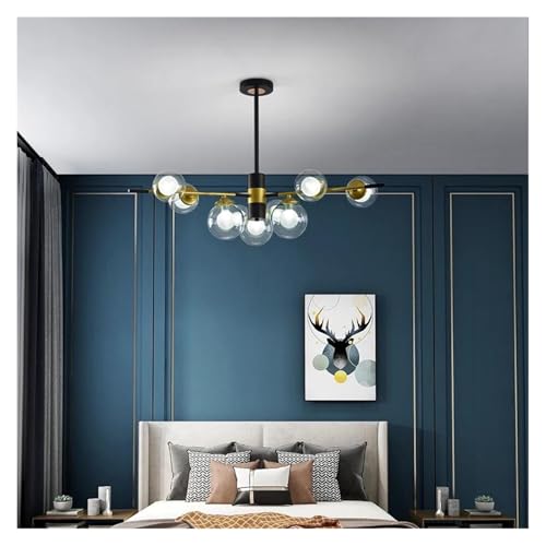 Lustre LED en cristal et cuivre doré de luxe pour grand salon chic LWX