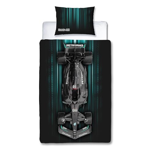 Character World Mercedes AMG Petronas Parure de lit 1 Personne avec Housse de Couette réversible réversible et taie d'oreiller Assortie Gris – vue 3