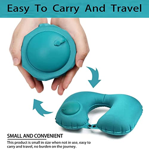 Areclern Inflatable Travel Pillows For Airplanes, Waterproof Inflatable Neck Pillow, U-Shaped Lightweight Travel Pillows With Snap For Travel Home Office Car Black #TOP2