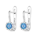ZTWERS Ohrringe, Silberohrringe Frauen, Blaue Zirkonohrringe, 925 Sterling Silberohrringe