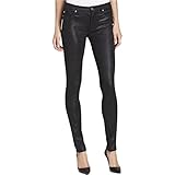 7 For All Mankind Women's High Waist Skinny Jean In Black Metallic Twill
