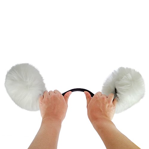 Lethmik Women's Faux Fur Foldable Big Earmuffs Winter Outdoor Ear Warmers White #TOP3