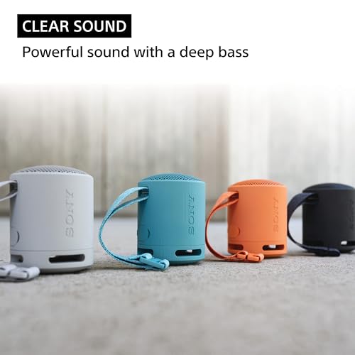 Image of Sony SRS-XB100 Wireless Bluetooth Portable Lightweight Super-Compact Travel Speaker, Extra-Durable IP67 Waterproof & Dustproof, 16 Hrs Batt, Versatile Strap, Extra Bass & Hands-Free Calling-Orange