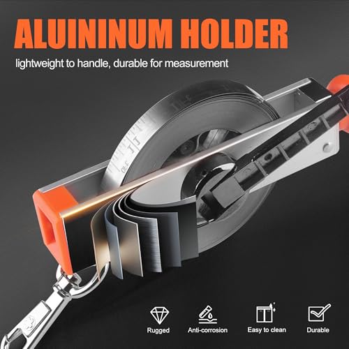 Cekegon 10M/33Ft Oil Tank Gauging Tape, Stainless Steel, Explosion-Proof, Brass Plumb Bob