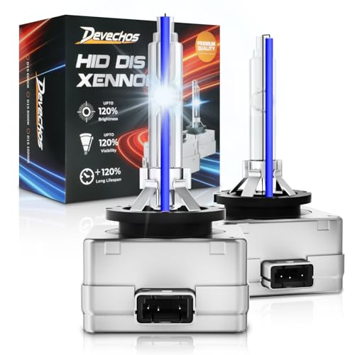 DeveChos Bombilla de Xenón D1S, 12V 35W Luz Blanca Brillante, 2x Unidades (35W 8000K)