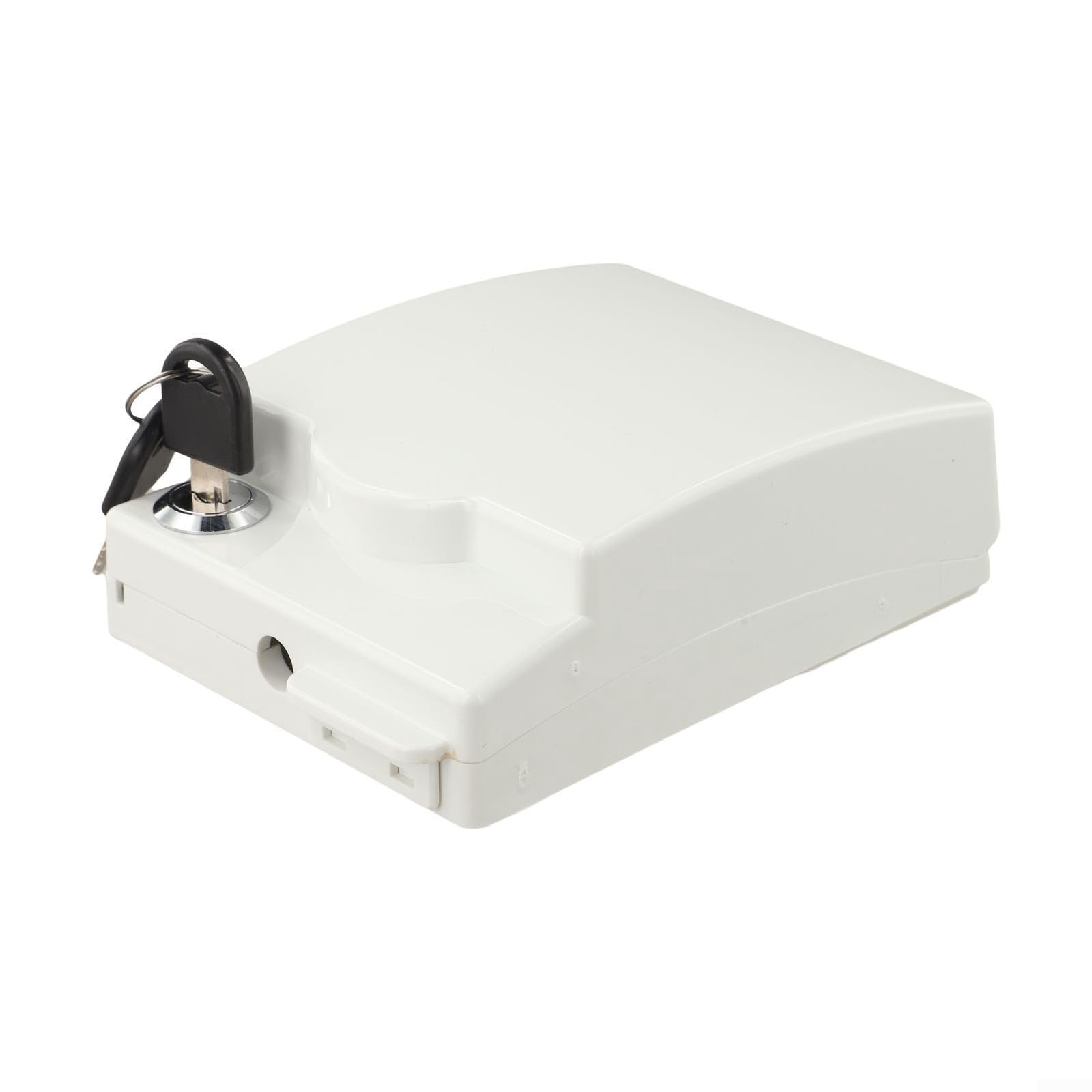 Cubierta de enchufe con cerradura con llaves, protector de enchufe de pared impermeable, instalación autoadhesiva, protector eléctrico a prueba de niños para el hogar, oficina, escuelas (blanco)