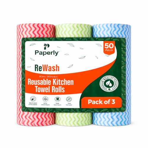 Reusable Non Woven Kitchen Towel Roll | Ultra Absorbent Washable ...