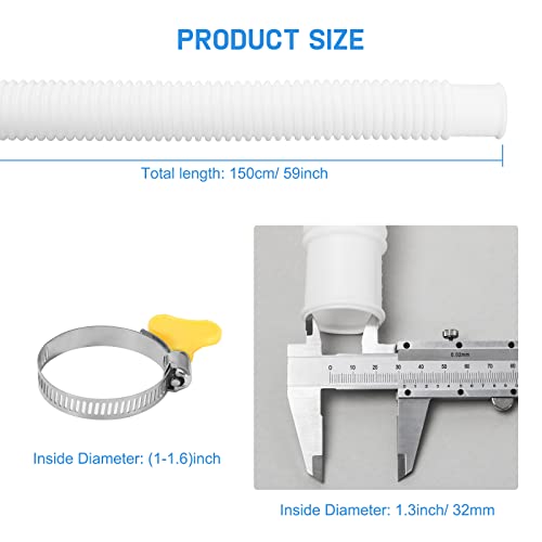 Pool Pump Replacement Hose (1.25 Diameter, 59 Long, 4 Pack) for Above Ground Pools
