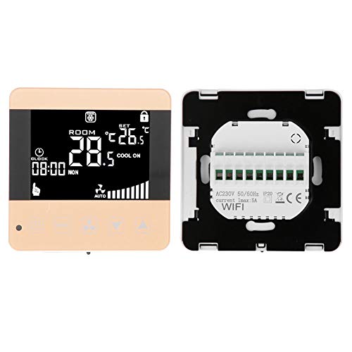 Walfront Touch Wi-Fi Smart Thermostat for Air Conditioner, Dual-Mode Heating & Cooling, LCD Smart Display, Energy Efficient, Smart Home Automation, Remote Control