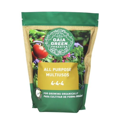 Gaia Green Bundle of Organic Fertilizers - Includes 2-8-4 Power Bloom and 4-4-4 All Purpose Fertilizer Plant Nutrients (2kg/4.4Lb tubs) with Pair of TOSSI Gardening Gloves