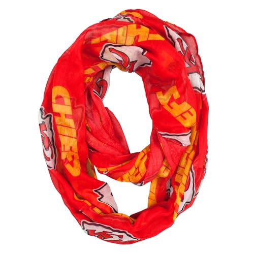 Littlearth NFL Kansas City Chiefs Sheer Infinity Scarf Team Color 70 x 25