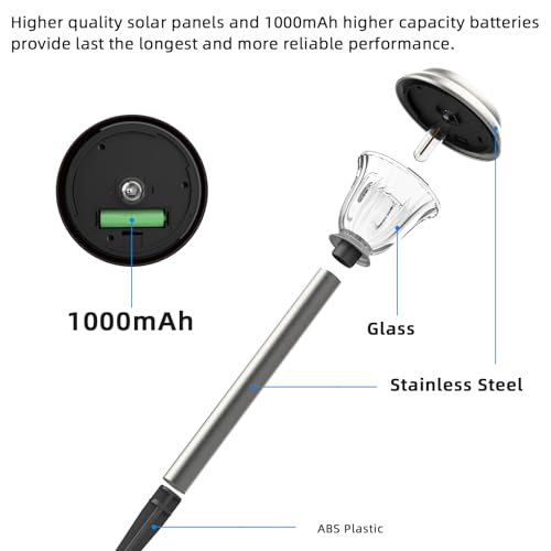 Solar Lights Outdoor Waterproof Stainless Steel Glass Solar Pathway Lights by DERAYSION - Used condition - Image 5