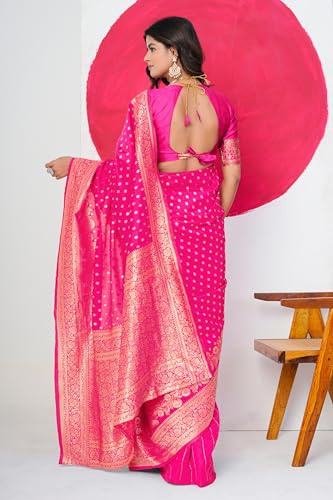 Image of Subham Saree for Woman Silk Cotton Kanjivaram | Soft Daily Wear Golden Zari Sari with Jacquard Blouse Piece